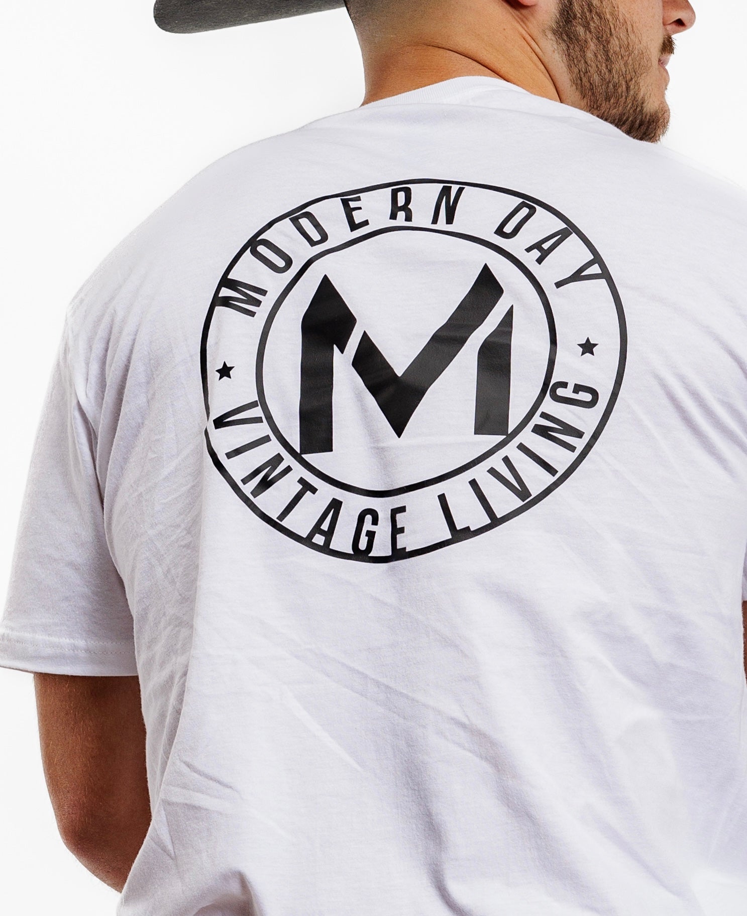 "Modern Day Vintage Living" Back print Short Sleeve